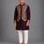royal purple embroidered cotton silk men kurta set