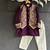 royal purple embroidered cotton silk men kurta set