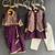 royal purple embroidered cotton silk men kurta set