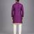 magenta purple embroidered cotton silk men kurta set