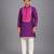 magenta purple embroidered cotton silk men kurta set