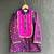 magenta purple embroidered cotton silk men kurta set