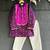 magenta purple embroidered cotton silk men kurta set