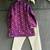 magenta purple embroidered cotton silk men kurta set