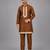 Copper brown embroidered cotton silk Men Kurta Set