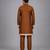 Copper brown embroidered cotton silk Men Kurta Set