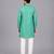 Turquoise blue embroidered cotton silk Men Kurta Set