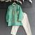 Turquoise blue embroidered cotton silk Men Kurta Set
