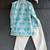Sky blue floral printed cotton silk Men Kurta Set