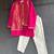 Hot pink embroidered cotton silk Men Kurta Set