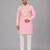 Baby pink embroidered cotton silk Men Kurta Set