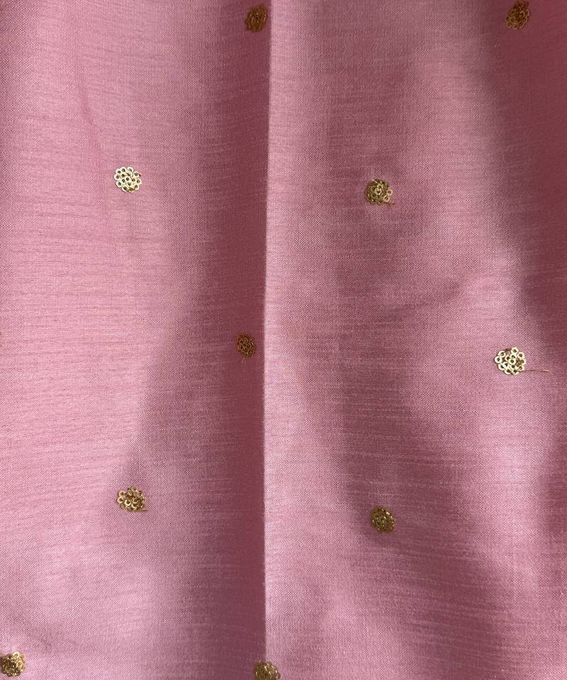 Baby pink embroidered cotton silk Men Kurta Set