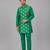 Parrot green printed chanderi kurta set