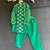 Parrot green printed chanderi kurta set