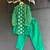 Parrot green printed chanderi kurta set