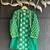 Parrot green printed chanderi kurta set