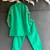 Parrot green printed chanderi kurta set