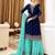 Navy&aqua georgette semi stitched suit with embroidery & sequence work