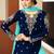 Navy&aqua georgette semi stitched suit with embroidery & sequence work
