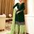D green&lime georgette semi stitched suit with embroidery & sequence work