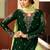 D green&lime georgette semi stitched suit with embroidery & sequence work