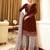 Maroon&grey georgette semi stitched suit with embroidery & sequence work