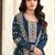 blue georgette semi stitched suit with embroidery & sequence work