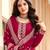 Pink georgette semi stitched suit with embroidery & sequence work