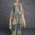 Blue organza semi stitched suit with embroidery & sequence work