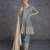 Blue organza semi stitched suit with embroidery & sequence work