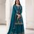 Blue chinon semi stitched suit with embroidery & sequence work
