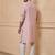 Buy elegant light pink silk men's kurta set with off-white pants