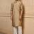 Buy elegant gold color silk men's kurta set with off-white pants
