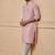 Buy elegant light pink silk men's kurta set with off-white pants