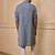 Buy elegant light grey silk men's kurta set with off-white pants