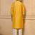 Buy elegant yellow silk men's kurta set with off-white pants