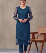 women embroidered regular thread work kurta with trousers & dupatta
