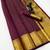 wine checkered banarasi silk blend saree