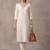 women ethnic motifs embroidered regular thread work kurta set