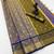 blue checkered banarasi silk blend saree