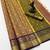 mustard checkered banarasi silk blend saree