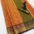 orange checkered banarasi silk blend saree