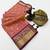 pink checkered banarasi silk blend saree