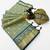 sea green checkered banarasi silk blend saree