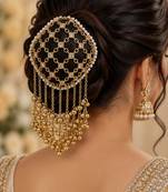Kundan ambada juda pin bun cage & hair brooch
