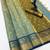 sea green checkered banarasi silk blend saree