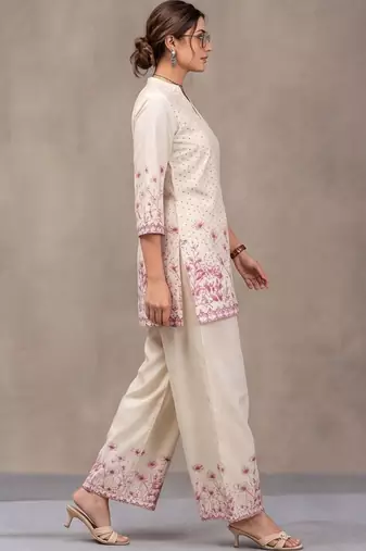 women floral printed regular kurta with palazzos