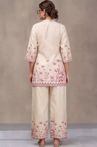 women floral printed regular kurta with palazzos