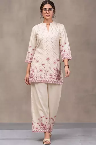 women floral printed regular kurta with palazzos