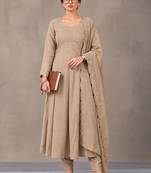 women ethnic embroidered empire thread work kurta with trousers with dupatta